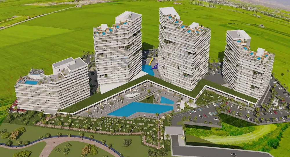 Querencia am Long Beach in İskele, Außenansicht, Visualisierung der Döveç Group
