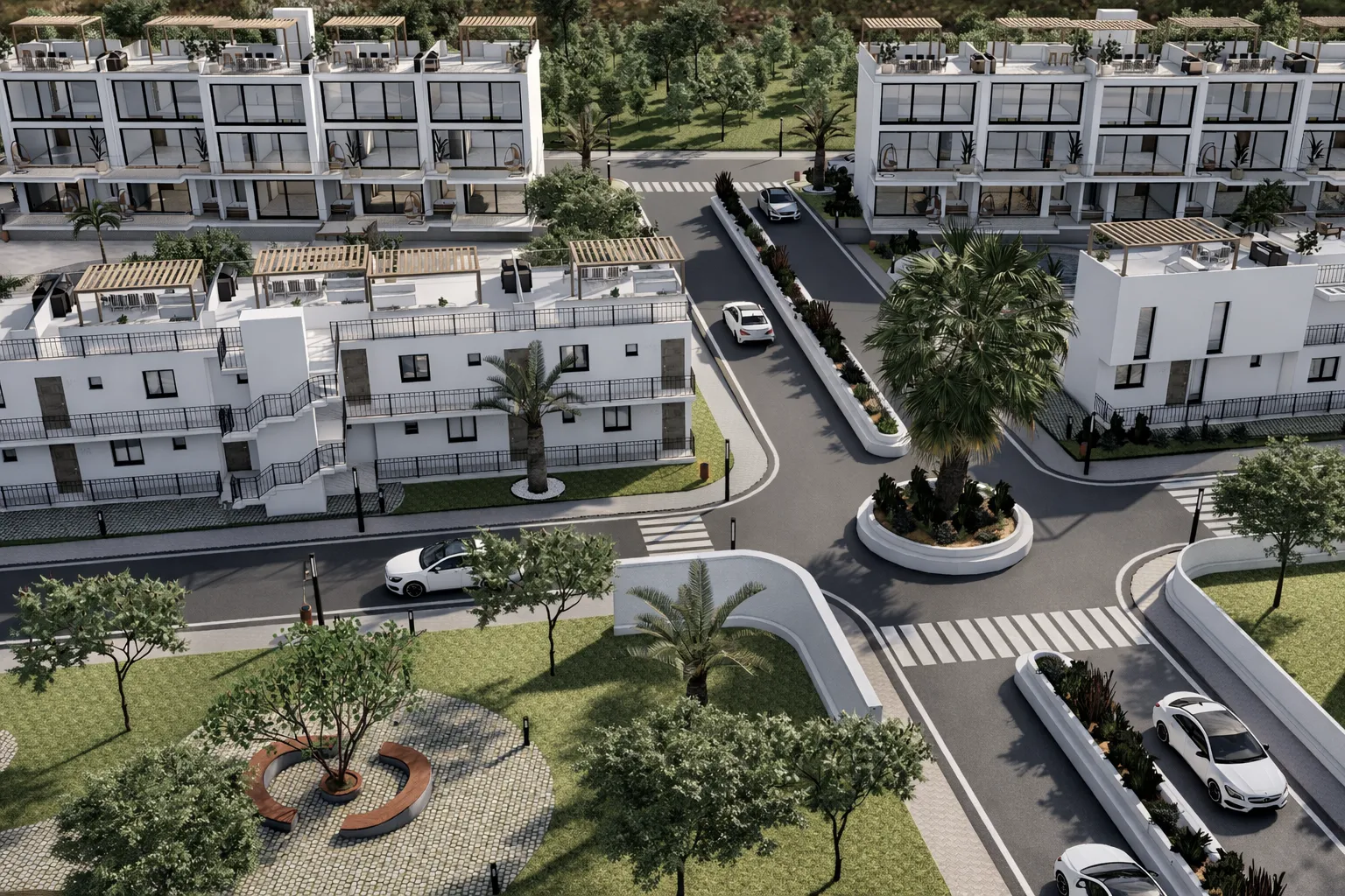 Skyland Esentepe, Ansicht der Anlage, Visualisierung des Bauträgers Kayım Group